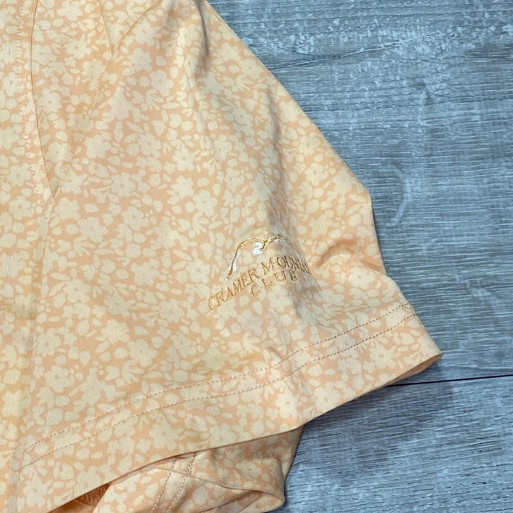 FootJoy Polo Shirt Tour Patch Collar Floral Men L Golf Cramer Performance Floral